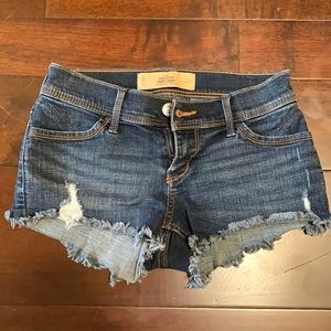 Hollister size 0 denim cutoff shorts